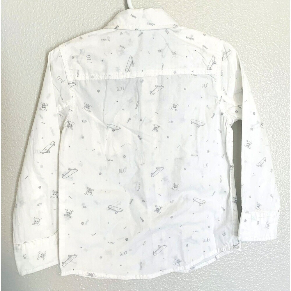 Riot Club Boy's Long Sleeve Button Down England Shirt Skate Ollie Skull NWT 2-3 - Picture 5 of 5